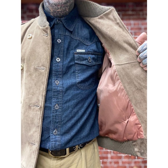 70's A & F Originals N.Y. suede leather bomber jacket size medium made in U.S.A. - Picture 4 of 10